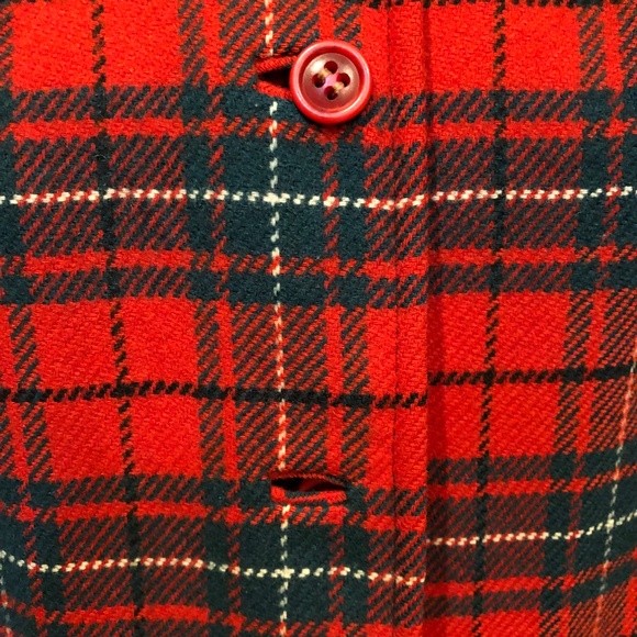 Pendleton Wool Red Plaid Coat Vtg. 50's - Small Perfect for Fall & the Holidays - Picture 11 of 15